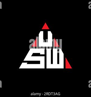 USW triangle letter logo design with triangle shape. USW triangle logo design monogram. USW triangle vector logo template with red color. USW triangul Stock Vector