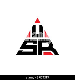 USR triangle letter logo design with triangle shape. USR triangle logo design monogram. USR triangle vector logo template with red color. USR triangul Stock Vector