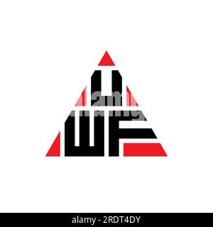 UWF triangle letter logo design with triangle shape. UWF triangle logo design monogram. UWF triangle vector logo template with red color. UWF triangul Stock Vector