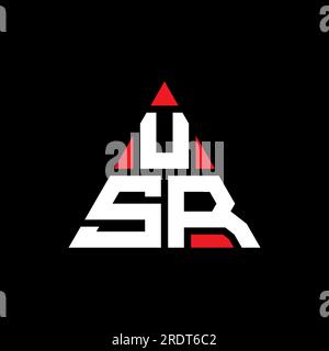 USR triangle letter logo design with triangle shape. USR triangle logo design monogram. USR triangle vector logo template with red color. USR triangul Stock Vector