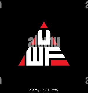 UWF triangle letter logo design with triangle shape. UWF triangle logo design monogram. UWF triangle vector logo template with red color. UWF triangul Stock Vector