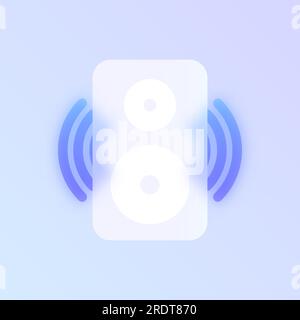 speaker glass morphism trendy style icon Stock Vector