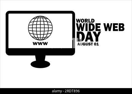 World Wide Web Day Vector illustration. August 01. Holiday concept. Template for background, banner, card, poster with text inscription. Stock Vector