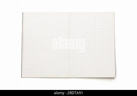 Blank open squared text book, isolated on white Stock Photo