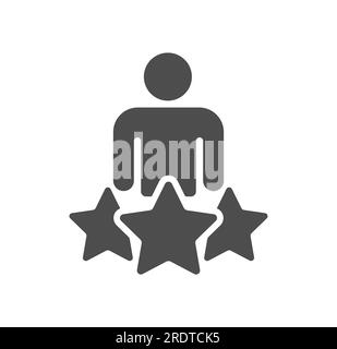 man and three stars vector icon isolated on white Stock Vector