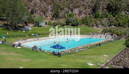 Large public swimming pool Cataract Gorge Launceston Tasmania Australia Stock Photo