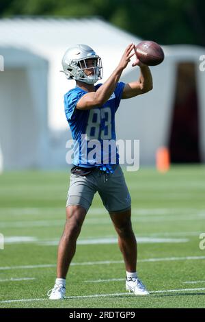 Detroit Lions wide receiver Dylan Drummond (83) reacts against the Detroit  Lions during an NFL pre-season football game, Saturday, Aug. 19, 2023, in  Detroit. (AP Photo/Rick Osentoski Stock Photo - Alamy