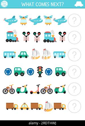 What comes next. Transportation matching activity for preschool ...