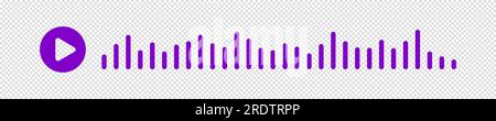 Pink or purple sound waves of the equalizer isolated on transparent background. Vector clipart Illustration Stock Vector
