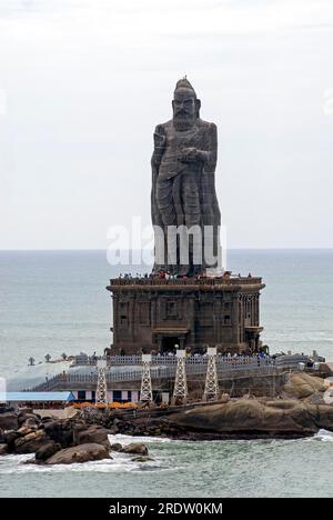 Statue of Tamil Poet Thiruvalluvar located on Rocky Island ...