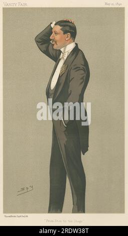 Vanity Fair: Theatre; 'From Eton to the Stage', Mr. Charles Hawtrey, May 21, 1892 1892 by Leslie Ward Stock Photo