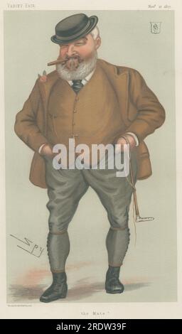 Vanity Fair: Turf Devotees; 'The Mate', Sir John Dugdale Astley, November 17, 1877 1877 by Leslie Ward Stock Photo