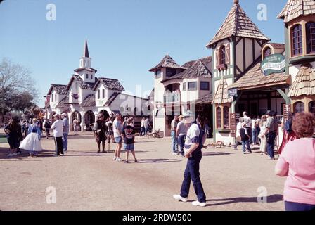 Gold Canyon AZ USA. 2/1999. Arizona Renaissance Festival 16th century lifestyle usually runs from 10 a.m. to 6 p.m. on Saturdays and Sundays, rain or shine, from February 4 through April 2.  Colorful costumes, plenty of food and wonderful entertainment for young and old. Stock Photo