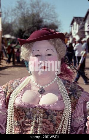 Gold Canyon AZ USA. 2/1999. Arizona Renaissance Festival 16th century lifestyle usually runs from 10 a.m. to 6 p.m. on Saturdays and Sundays, rain or shine, from February 4 through April 2.  Colorful costumes, plenty of food and wonderful entertainment for young and old. Stock Photo