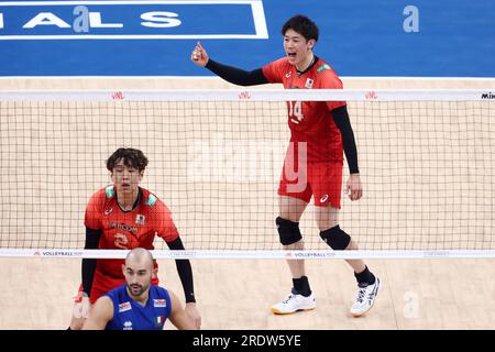 Gdansk, Poland. 23rd July, 2023. Yuki Ishikawa during the FIVB Volleyball Men's Nations League match between Japan and Italy on July 19, 2023 in Gdansk Poland. (Photo by Piotr Matusewicz/PressFocus/Sipa USA) Credit: Sipa USA/Alamy Live News Stock Photo