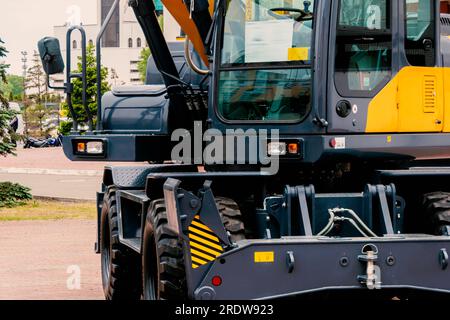 The front and cab of the excavator Stock Photo