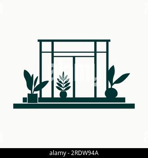 Bohemian house vector icon design. Plants natural elements. Stock Vector