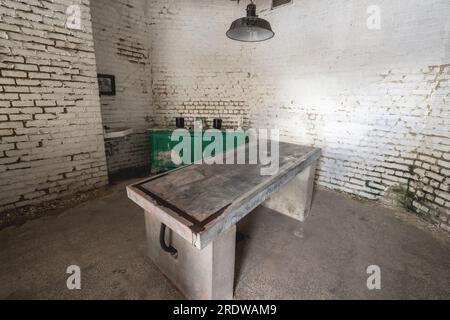 Old abandoned morgue somewhere in Belgium. Stock Photo