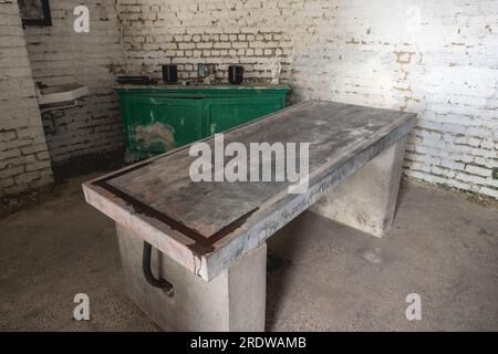 Old abandoned morgue somewhere in Belgium. Stock Photo