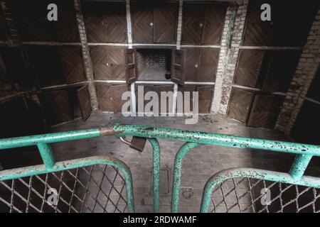 Old abandoned morgue somewhere in Belgium. Stock Photo