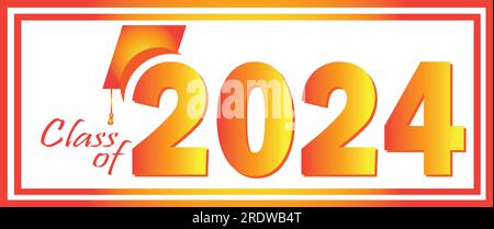 Graduation 2024 orange Stock Vector
