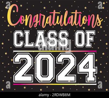 Class Of 2024 Word Lettering Script Banner Congrats Graduation Lettering  With Academic Cap Template For Design Party High School Or College Graduate  Invitations Stock Illustration - Download Image Now - iStock