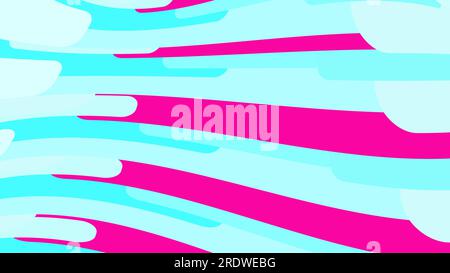Simple background from minimalistic magical multicolored curved concave abstract bright lines of waves of strips of geometric figures horizontal in wa Stock Vector