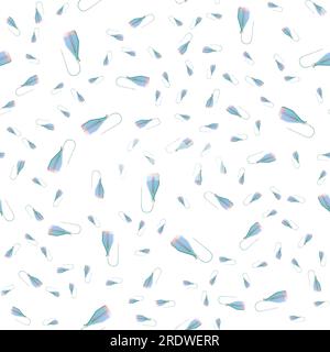 Endless seamless pattern of medical scientific medical items and droppers with a needle on a white background. Vector illustration. Stock Vector