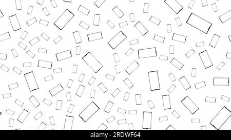 Texture, seamless pattern of modern trendy beautiful glossy expensive smart realistic isometric surround smartphones, mobile phones, touchscreen devic Stock Vector
