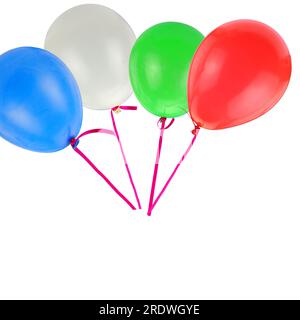 Balloons flying isolated on white background, Stock Photo