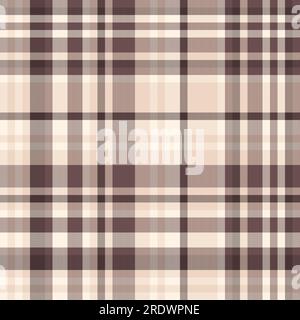 Textile texture vector of check tartan seamless with a background plaid fabric pattern in light and old lace colors. Stock Vector