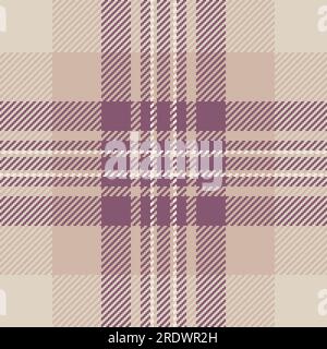 Background vector textile of texture seamless pattern with a fabric check plaid tartan in light and pink colors. Stock Vector