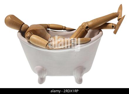 Antique white claw foot bathtub for luxurious baths Stock Photo