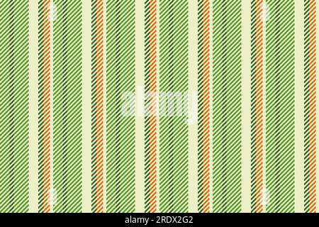 Background stripe pattern of lines fabric vertical with a textile texture seamless vector in light and green colors. Stock Vector