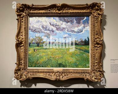 van gogh landscape under a stormy sky