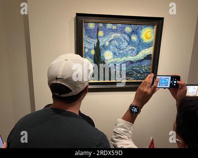The Metropolitan Museum of Art's exhibit, 'Van Gogh's Cypresses' is the first exhibition to focus on the trees—among the most famous in the history of art. 'Starry Night,' one of the most recognizable paintings in the world. Stock Photo