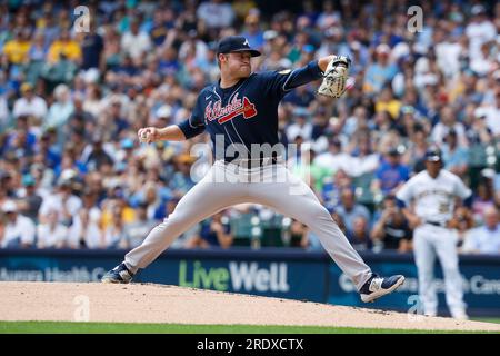 Atlanta Braves pitcher Bryce Elder (84) is photographed at the