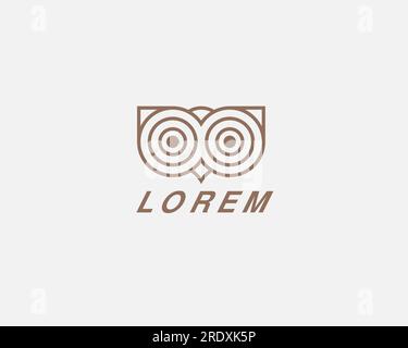 Modern minimal owl illustration. Linear owl logo. Stock Vector
