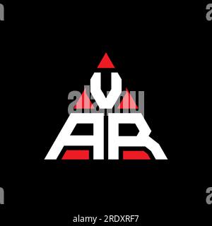 VAR triangle letter logo design with triangle shape. VAR triangle logo design monogram. VAR triangle vector logo template with red color. VAR triangul Stock Vector