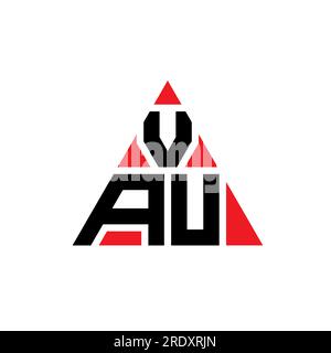 VAU triangle letter logo design with triangle shape. VAU triangle logo design monogram. VAU triangle vector logo template with red color. VAU triangul Stock Vector