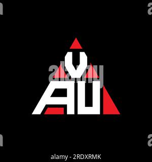 VAU triangle letter logo design with triangle shape. VAU triangle logo design monogram. VAU triangle vector logo template with red color. VAU triangul Stock Vector