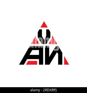 VAN triangle letter logo design with triangle shape. VAN triangle logo design monogram. VAN triangle vector logo template with red color. VAN triangul Stock Vector