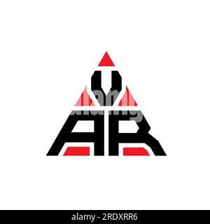VAR triangle letter logo design with triangle shape. VAR triangle logo design monogram. VAR triangle vector logo template with red color. VAR triangul Stock Vector