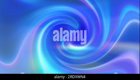 Blue background of twisted swirling energy magical glowing light lines abstract background. Stock Photo