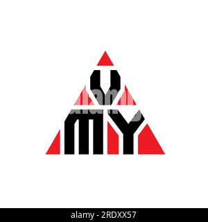 VMY triangle letter logo design with triangle shape. VMY triangle logo design monogram. VMY triangle vector logo template with red color. VMY triangul Stock Vector