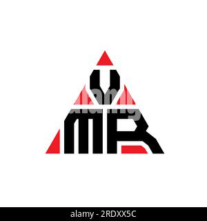 VMR triangle letter logo design with triangle shape. VMR triangle logo design monogram. VMR triangle vector logo template with red color. VMR triangul Stock Vector