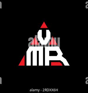 VMR triangle letter logo design with triangle shape. VMR triangle logo design monogram. VMR triangle vector logo template with red color. VMR triangul Stock Vector