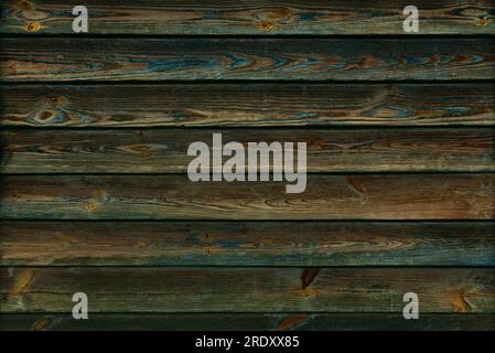 weathered wooden planks with paint flakes Stock Photo