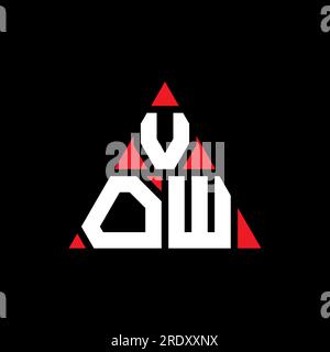 VOW triangle letter logo design with triangle shape. VOW triangle logo design monogram. VOW triangle vector logo template with red color. VOW triangul Stock Vector