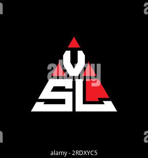 VSL triangle letter logo design with triangle shape. VSL triangle logo design monogram. VSL triangle vector logo template with red color. VSL triangul Stock Vector